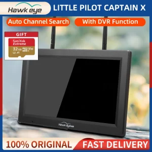 Buy Hawkeye Little Pilot Captain X FPV Monitor With DVR 5.8G 60CH 10.2 inch Dual Receiver HDMI NTSC/PAL Auto Search For RC FPV Drone in Ghana.