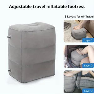 Buy 1pc Inflatable Foot Rest Pillow For Travel Portable Adjustable Three Layers Height Stool For Foot Rest Leg Cushion Pillow in Ghana.