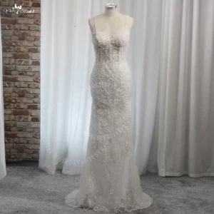 Buy RSW2024 Luxury Heavy Crystal Hand Beading Fitting Sheath Bridal Dresses Wedding Evening Party Dress in Ghana.